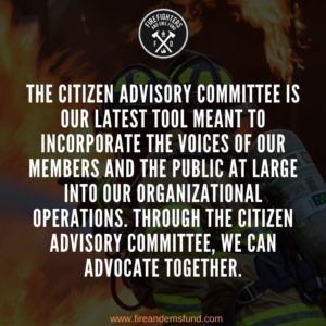 Citizen Advisory Committee Blog Announcement - Firefighters and EMS Fund