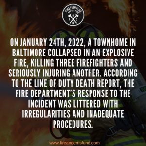 3 Firefighters died in Baltimore